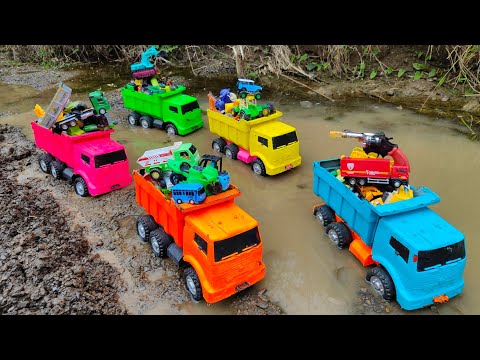 Mobil Truk Tronton Penuh Mainan Beko, Mobil Molen, Mobil Tangki, Damkar, Crane, Slender, Loader