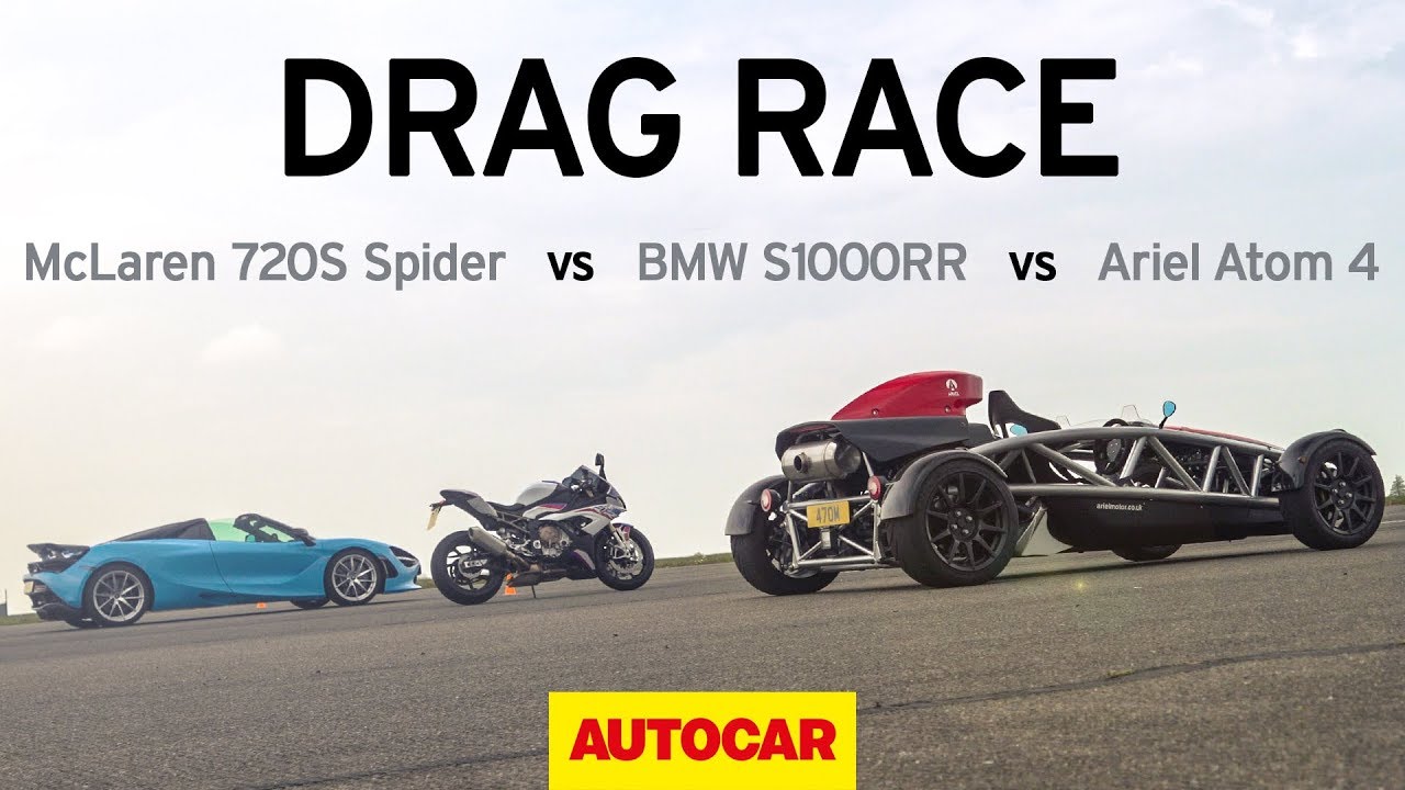 Drag Race: 2019 BMW S1000RR vs McLaren 720S vs Ariel Atom 4 - Autocar