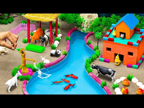 DIY how to make miniature Farm Diorama - Build a pool shower of Cows - Cattle Farm - Farm House