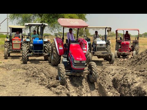 Tractor Power Test in Deep Ditch New Holland 3630 Mahindra Arjun NOVO 605 Eicher 485 | Mahindra 275