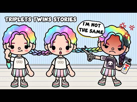 I'm Not The Same 👯‍♀️🙄 Best Triplets Twin Sisters Stories | Sad Toca Life Story | Toca Boca World