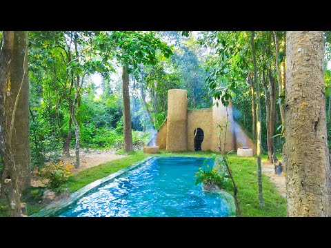 We Build The Most Amazing Jungle Swimming Pool Villa by Ancient Skills