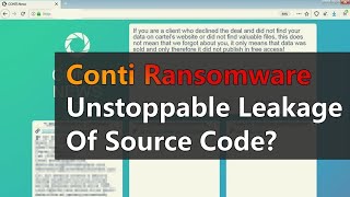 Video thumbnail for "This ransomware keeps getting leaked | Conti.Ransom" video.