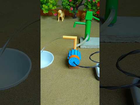 Mini hand pump project water with supply motor eating bear deer farm #waterpump #shorts #398