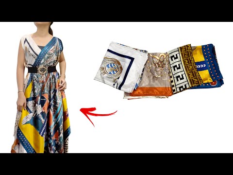 🌹Make a Gorgeous Dress from Boring Silk Scarves