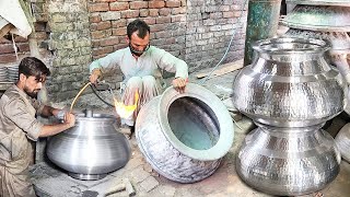 Indian Degh Pots Making Process In Factory | Traditional Big Huge Cookware Degh Pots