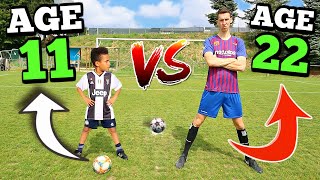 11 YEAR OLD VS 22 YEAR OLD EPIC PENALTY SHOOTOUT CHALLENGE (NEXT MESSI?)