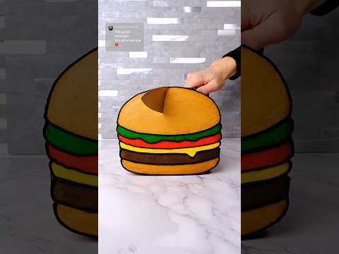 Cartoon hamburger 🍔 mini cake! What should I make next #cakedecorating #cakemaking