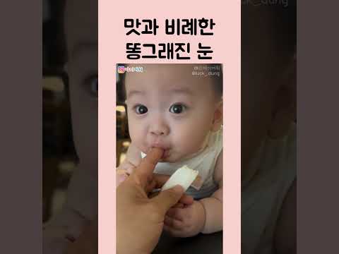 간이 된 떡뻥 먹은 아기 반응