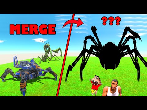 I Merged SPIDER and MANTIS to Create MECHA SPIDER in Animal Revolt Battle Simulator with SHINCHAN