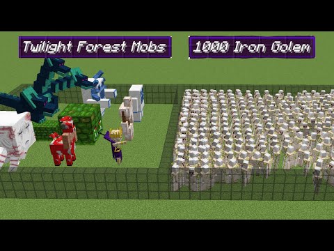 1000 iron golem vs all twilight forest mobs | Minecraft Mob Battle