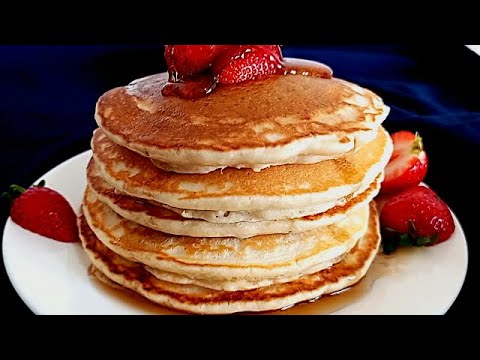 HOT CAKES suaves y esponjosos!!Como hacer  PANCAKES receta FACIL// CRISENLACOCINA