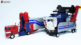 Combine with Trailer！Powermaster Optimus Prime Master Piece God Ginrai Unboxing