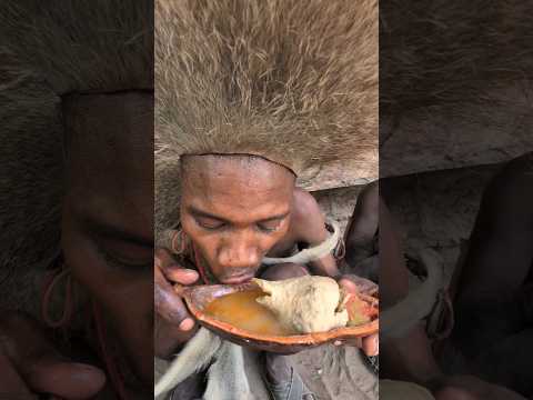 Hadzabe Bushman enjoying his favorite meal middle in jungle 🤤🤤😋#hadzabetribe #Culture #Afric