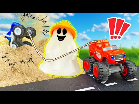 👻🚧 Encontro Assombrado do Blaze Monster Machines e Amigos no Canteiro de Obras Abandonado! 🚜🌟