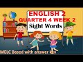 Sight Words and Picture Matching