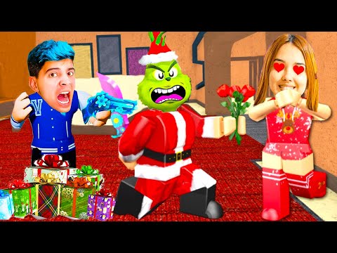 TENTAMOS ESCAPAR DO PAPAI NOEL E O GRINCH QUE INVADIRAM O MURDER MYSTERY 2! 🎅🎄(ROBLOX)