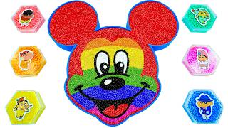 ASMR Video l Mixing All My Glitter Slime Into Rainbow Mickey Mouse Bathtub