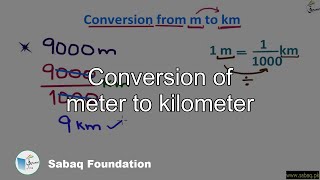 Conversion of meter to kilometer