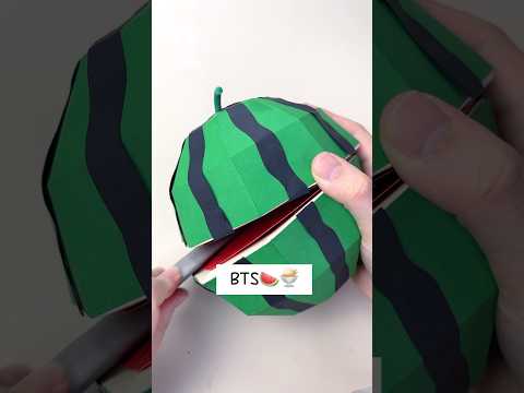 🍉BTS : How I made Watermelon#papercraft#3d