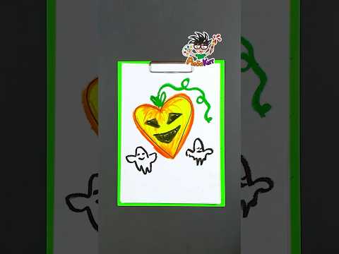 Сердечко на Хэллоуин Тыковка 🎃 #рыбакит #простыерисунки ￼