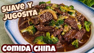 CARNE CON BROCOLI China 🥢que queda SUAVE, JUGOSA, CON BROCOLI TRONADOR