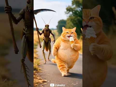 Cat got captured by cockroach #shorts #shortvideo