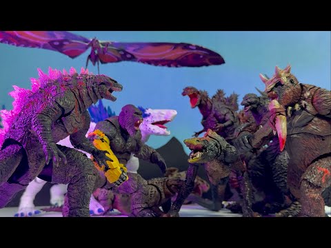 EVOLVED GODZILLA vs BATTLE BEAST vs SHIMO vs KONG vs SHIN GODZILLA stop motion battles