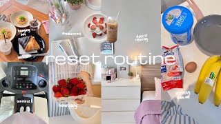 A PRODUCTIVE DAY⋆˚࿔🍒˚𝜗𝜚˚reset routine,weekly grocery,deep cleaning,homebody,workout,self care🧖🏻‍♀️📝