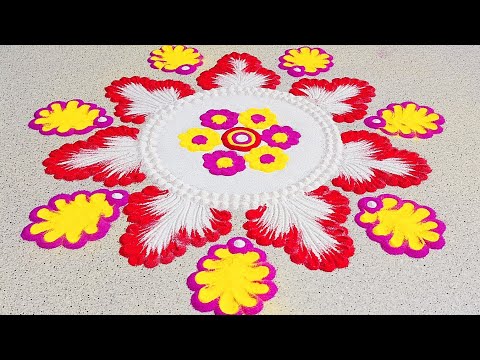 पुराने दिए से बनाए सुंदर रंगोली डिजाइन । Latest Rangoli Design | Festival Rangoli Design #rangoli