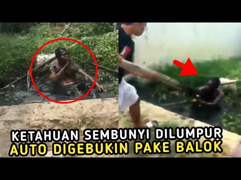 SUKURIN !! Maling Motor Ketahuan Sembunyi Auto Salam Olaraga Pake Balok