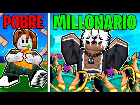 CUENTA POBRE vs MILLONARIO en Blox Fruits 😱