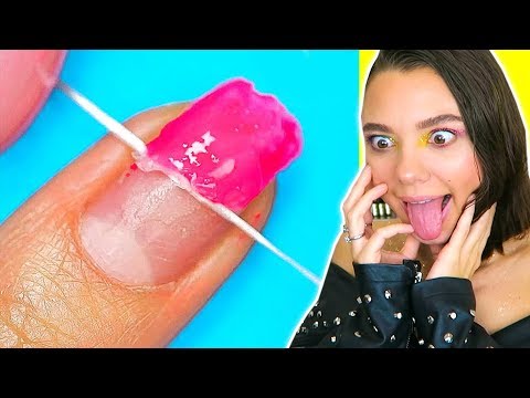 Крутые Лайфхаки Для Красоты! Снимаем лак с ногтей ниткой