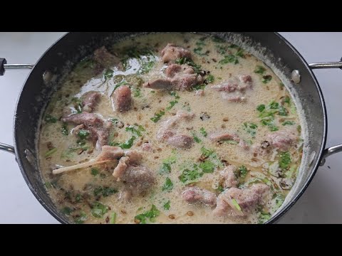 சப்பாத்தி பரோட்டாக்கு செம சைட் டிஷ் வெள்ளை மட்டன் குருமா | White mutton korma recipe in tamil