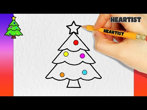 How to Draw 🎄 Christmas Tree 🎄 | Easy, Fast, Step by Step for kids