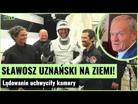 No i wylądował! Sławosz Uznański znów na Ziemi. Tak reagował Donald Tusk | Gazeta.pl