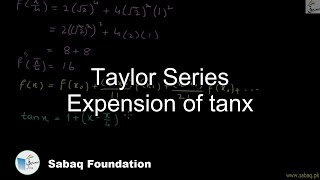 Taylor Series Expension of tanx