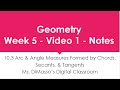 Angles and Arcs in Circles
