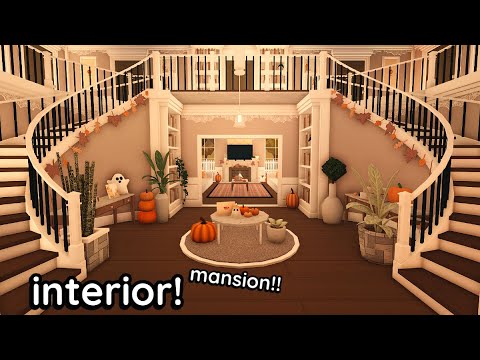 Decorating My Fall Bloxburg MANSION! Interior House Build *Part 2*