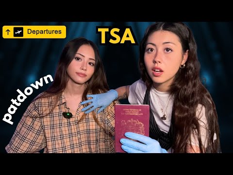 ASMR TSA Security Check - Fast & Aggressive Pat Down Role Play (tingles!!) real person asmr
