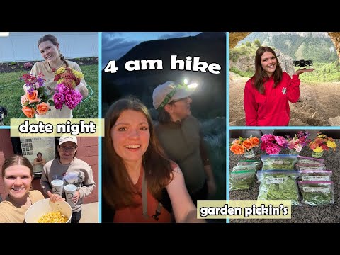 4 am hike, garden bouquets, and the wackiest movie