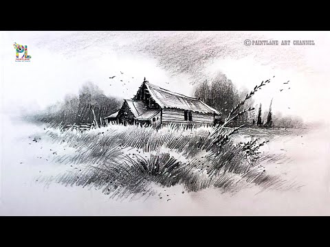 How to draw House in Nature Pencil Art