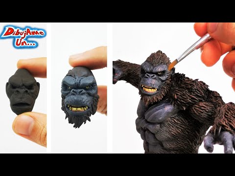 Como hacer a KONG Escultura de plastilina GODZILLA vs KONG || Sculpting KONG in clay || DibujAme Un