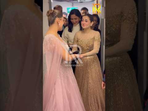 Hania Amir & Kubra Khan shares loves and hugs backstage 9th Hum Awards in London 🇬🇧