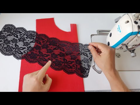 Discover the method for easy and simple neck design with lace without fatigue