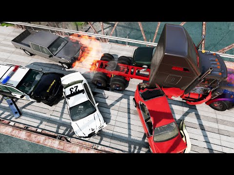 Truck - Police Cars Beamng.Drive | FUNNY CARS  ANIMATION | Cars Crashes Gaming Compilation  #10