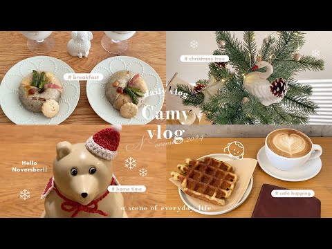 ［ vlog ］退屈しない程度には忙しく🥯何気ない毎日を楽しむ大人の一人暮らし🪿🍳| クリスマス準備と購入品🎄| 表参道のパン屋さんとカフェ🍞| ガチャガチャetc..