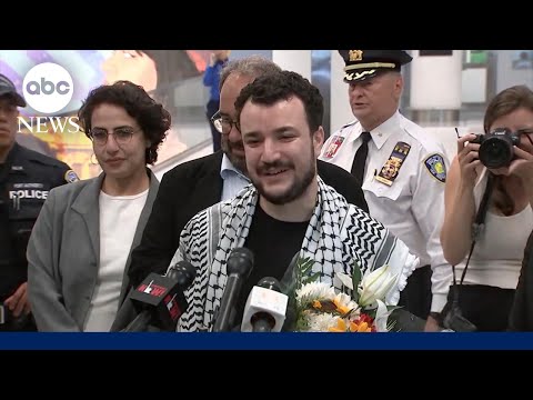 YouTube video thumbnail: Mahmoud Khalil Speaks Out After Release From ICE Detention