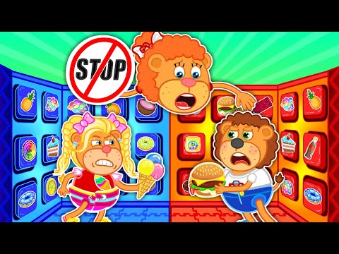 Don't Plays Hot vs Cold Food with 100 Mystery Buttons Kids Stories | Lion Family | Cartoon for Kids