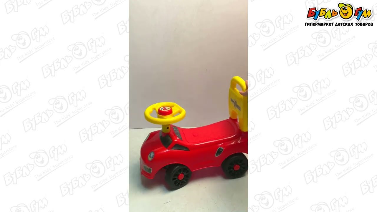 Машинка-каталка со спинкой в ассортименте - видео Машинка-каталка со спинкой в ассортименте - видео